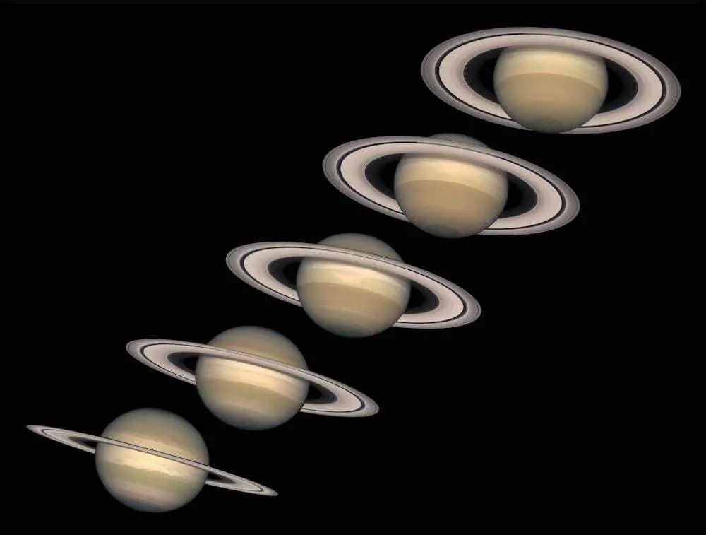 How to see Saturn rings best, the tilting of the rings vs edge-on