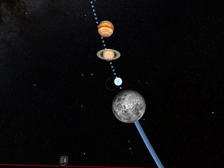 Planets on the ecliptic, Saturn Jupiter near the Moon